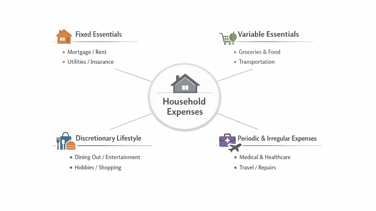 Expense management categories