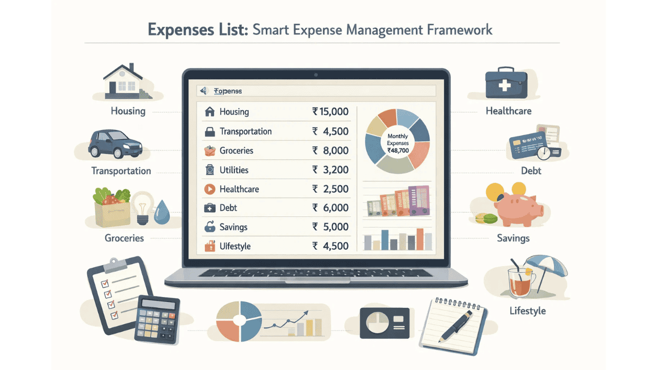 expenses list infographic