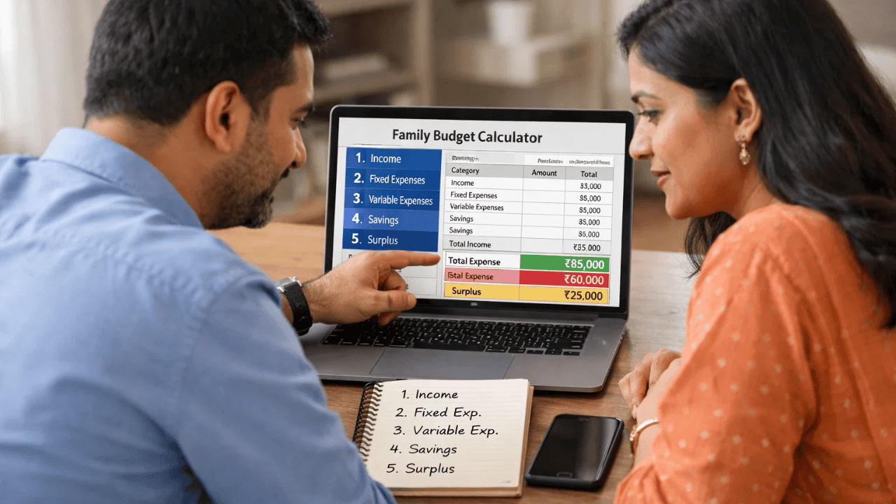 family budget calculator infographic